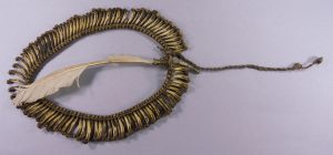 Headdress made of 99 humeri (upper arm bones) of a phalanger (a marsupial) from the Amungme (prefix+H&L 1914.231.216).